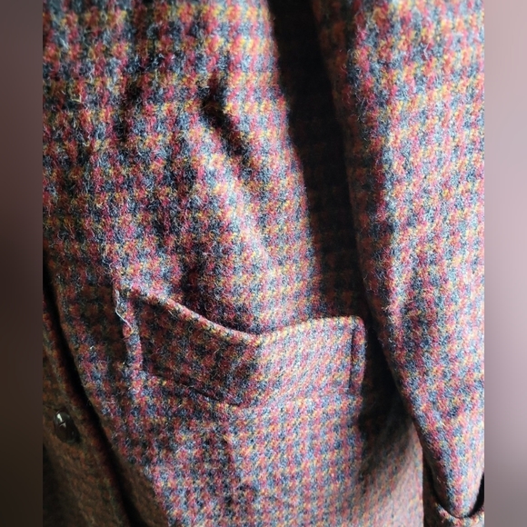 Harris Tweed women's coat jacket multicolor 100% Virgin Scottish Wool L - Picture 4 of 12